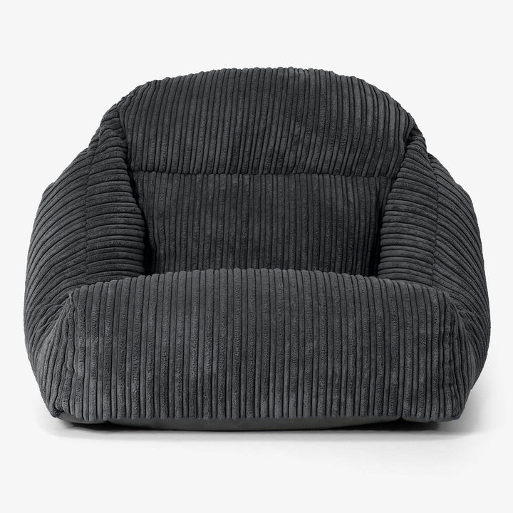 Fauteuil Pouf de Sol Aya - Côtelé Noir 02