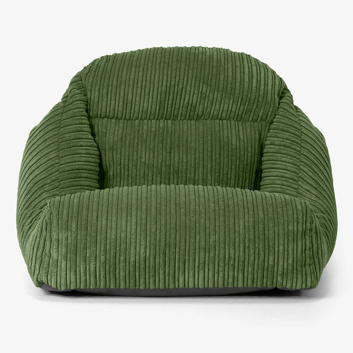 Fauteuil Pouf de Sol Aya - Côtelé Vert Forêt 02