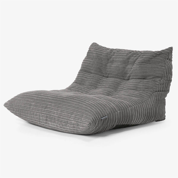 Fauteuil Pouf de Sol Noah - Côtelé Anthracite 01