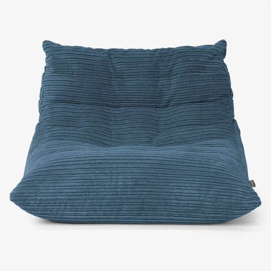 Fauteuil Pouf de Sol Noah - Côtelé Bleu Marine 01