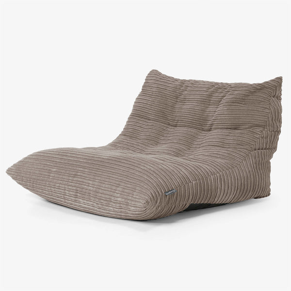 Fauteuil Pouf de Sol Noah - Côtelé Grège 01