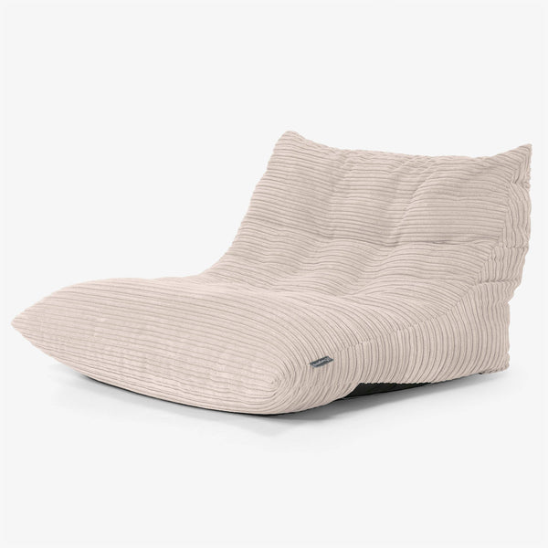 Fauteuil Pouf de Sol Noah - Côtelé Ivoire 01