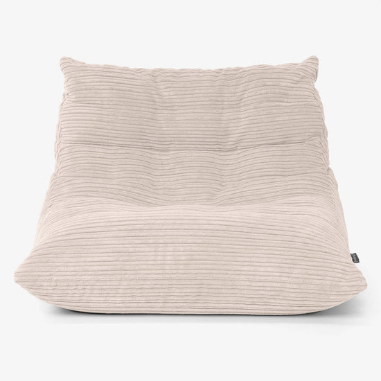 Fauteuil Pouf de Sol Noah - Côtelé Ivoire 01
