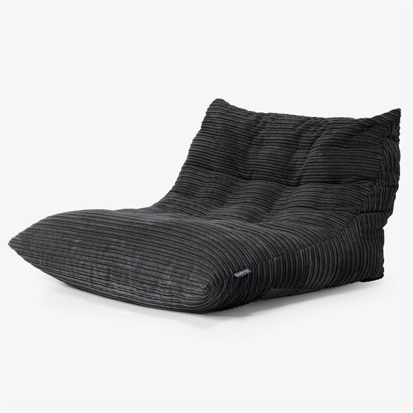 Fauteuil Pouf de Sol Noah - Côtelé Noir 01