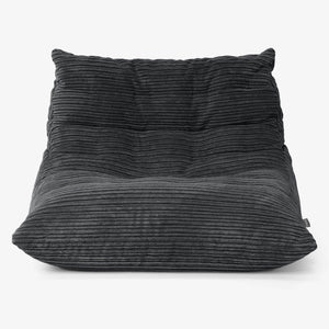 Fauteuil Pouf de Sol Noah - Côtelé Noir