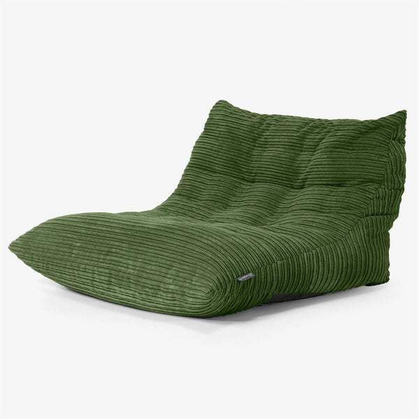 Fauteuil Pouf de Sol Noah - Côtelé Vert Forêt 01