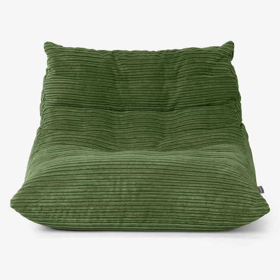 Fauteuil Pouf de Sol Noah - Côtelé Vert Forêt 01