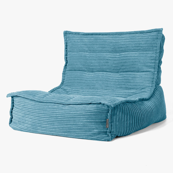 Fauteuil Pouf de Sol Oliver - Côtelé Mer Égée 01