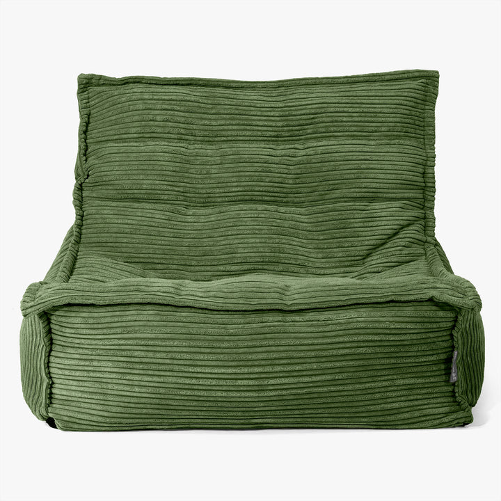 Fauteuil Pouf de Sol Oliver - Côtelé Vert Forêt 02