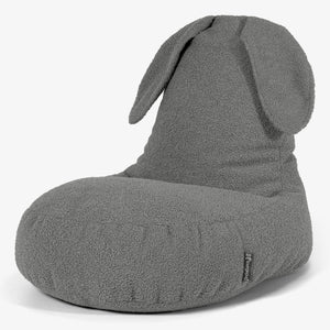 Fauteuil Pouf Enfant Animal Lapin 2-6 ans - Bouclé Gris