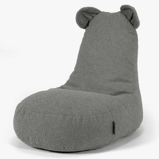 Fauteuil Pouf Enfant Animal Ourson 2-6 ans - Bouclé Gris 01