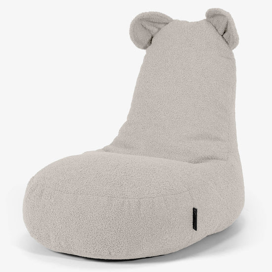 Fauteuil Pouf Enfant Animal Ourson 2-6 ans - Bouclé Ivoire 01