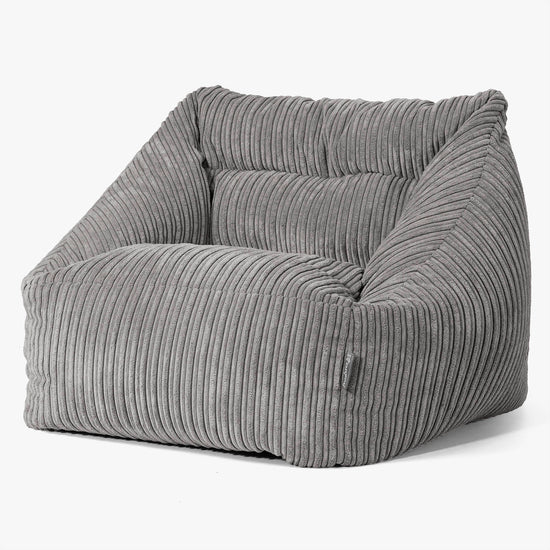 Fauteuil Pouf Maya - Côtelé Anthracite 01