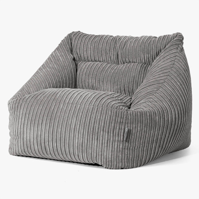 Fauteuil Pouf Maya - Côtelé Anthracite 01