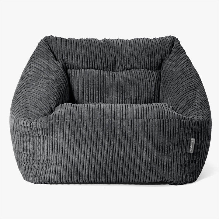 Fauteuil Pouf Maya - Côtelé Noir 03