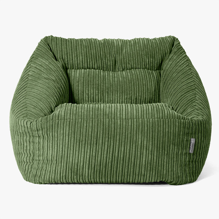 Fauteuil Pouf Maya - Côtelé Vert Forêt 03