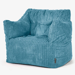 Fauteuil Pouf Victor - Côtelé Mer Égée