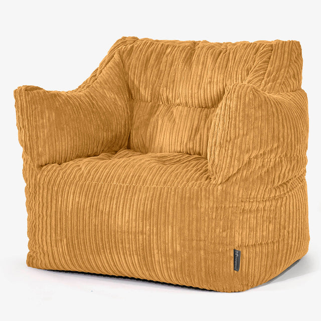 Fauteuil Pouf Victor - Côtelé Miel doré 01