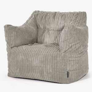 Fauteuil Pouf Victor - Côtelé Vison