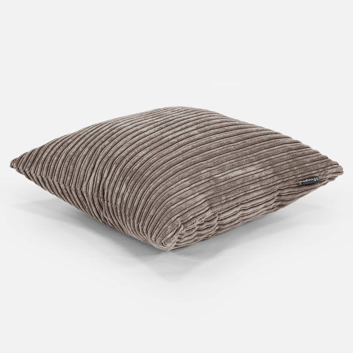 Grand Housse de Coussin 70 x 70cm - Côtelé Grège 02