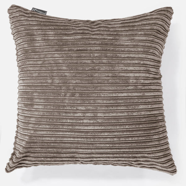 Grand Housse de Coussin 70 x 70cm - Côtelé Grège 01