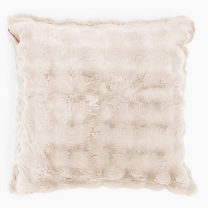 Grand Housse de Coussin 70 x 70cm - Fausse Fourrure à Bulles Crème
