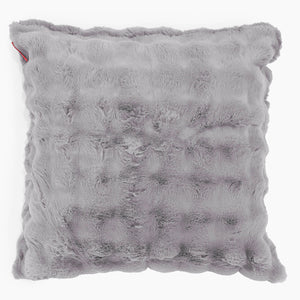 Grand Housse de Coussin 70 x 70cm - Fausse Fourrure à Bulles Gris