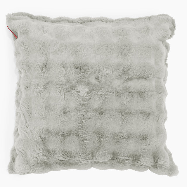 Grand Housse de Coussin 70 x 70cm - Fausse Fourrure à Bulles Vert Sauge 01