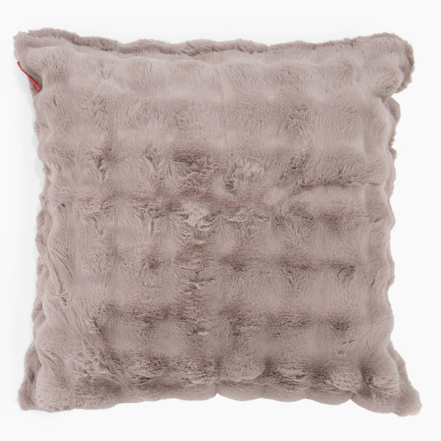 Grand Housse de Coussin 70 x 70cm - Fausse Fourrure à Bulles Vison 01