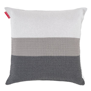 Grand Housse de Coussin 70 x 70cm - Tricoté Colourblock Gris