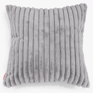 Grand Housse de Coussin 70 x 70cm - Velours Côtelé Ultra Pelucheux Gris