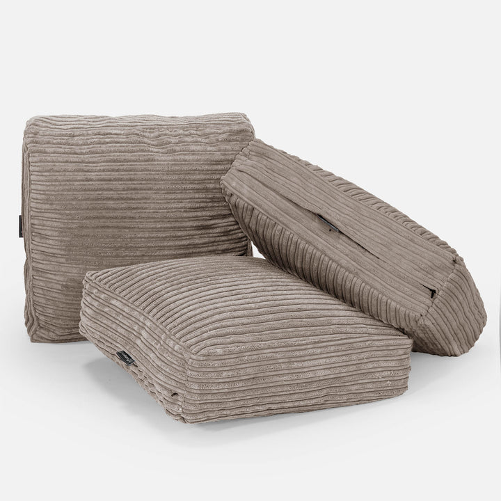 Grand Coussin de Sol - Côtelé Grège 04