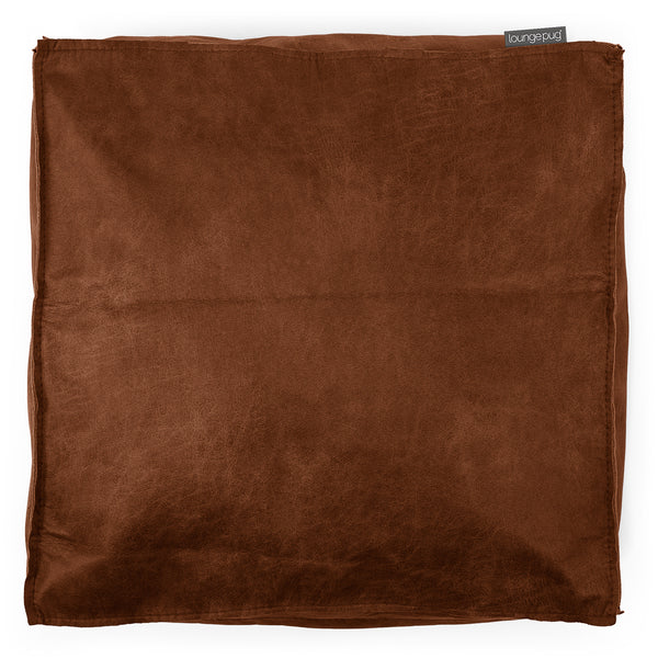 Grand Coussin de Sol - Cuir Vintage Camel Fabric Close-up Image