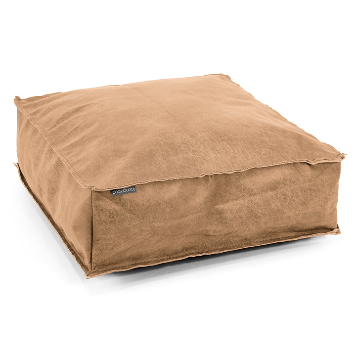 Grand Coussin de Sol - Cuir Vintage Marron Clair 01