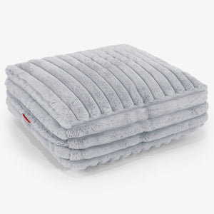 Grand Coussin de Sol - Velours Côtelé Ultra Pelucheux Bleu Dragé
