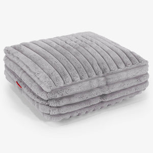 Grand Coussin de Sol - Velours Côtelé Ultra Pelucheux Gris