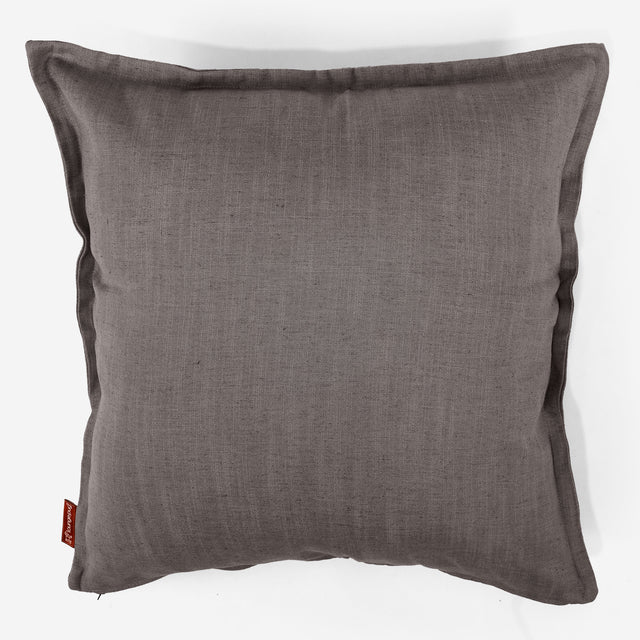 Grand Housse de Coussin 70 x 70cm - Aspect Lin Gris Ardoise  01