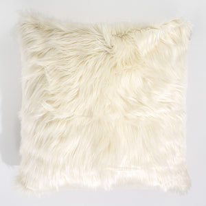 Grand Housse de Coussin 70 x 70cm -Imitation fourrure à poils longs Crème