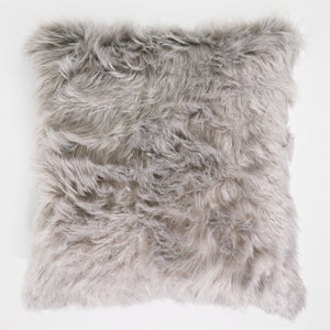 Grand Housse de Coussin 70 x 70cm - Imitation fourrure à poils longs Gris