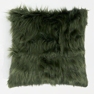 Grand Housse de Coussin 70 x 70cm - Imitation fourrure à poils longs Vert sauge