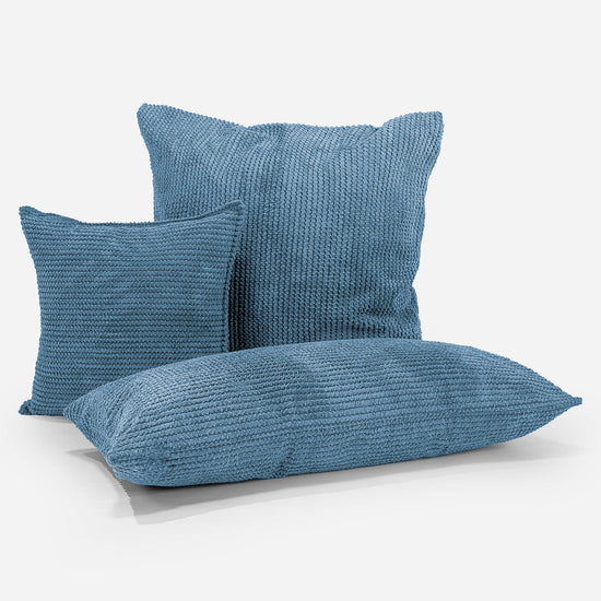 Grand Housse de Coussin 70 x 70cm - Pompon Bleu Ciel 04