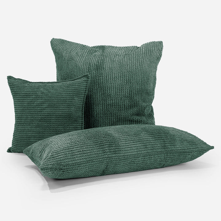 Grand Housse de Coussin 70 x 70cm - Pompon Vert Mousse 04