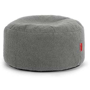 Grand Repose-pied Rond - Bouclé Gris