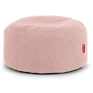 Grand Repose-pied Rond - Bouclé Rose