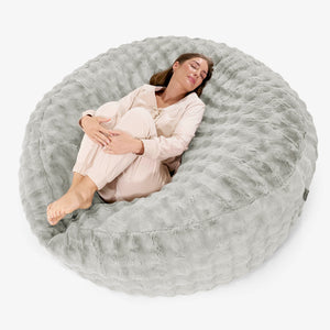Canapé Pouf Géant Grande Mammouth - Fausse Fourrure à Bulles Vert Sauge