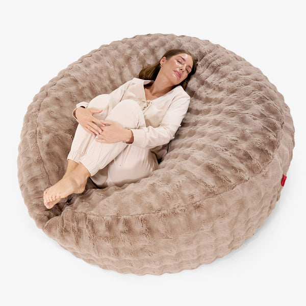 Canapé Pouf Géant Grande Mammouth - Fausse Fourrure à Bulles Vison