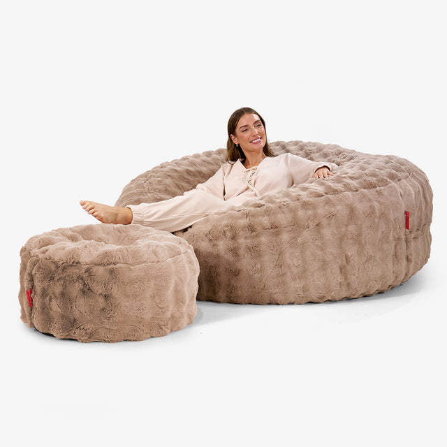 Canapé Pouf Géant Grande Mammouth - Fausse Fourrure à Bulles Vison