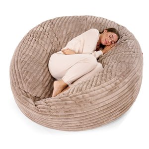 Canapé Pouf Géant Grande Mammouth - Velours Côtelé Ultra Pelucheux Vison