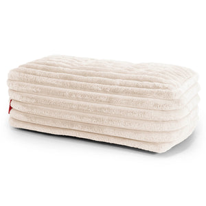 Gros Repose Pied - Velours Côtelé Ultra Pelucheux Crème