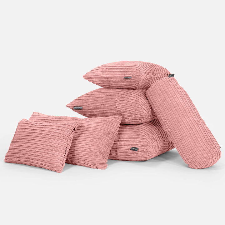 Housse de Coussin 47 x 47cm - Côtelé Pêche 04